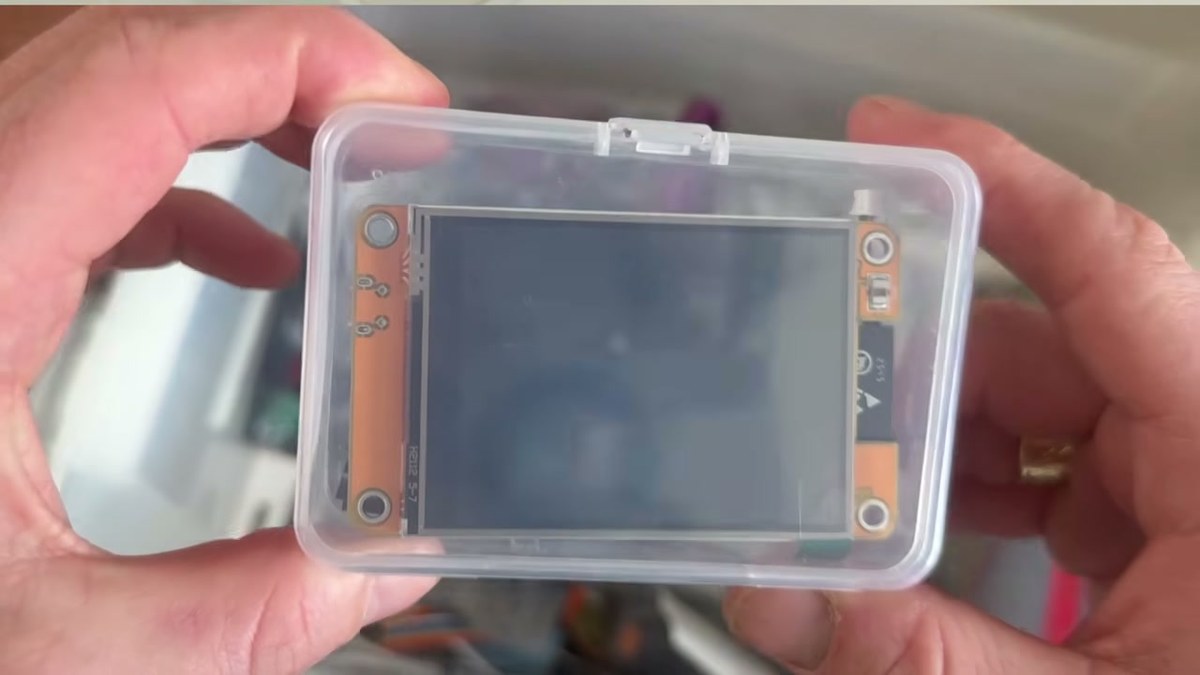 Looking through the parts box before picking the display for the chess prototype.