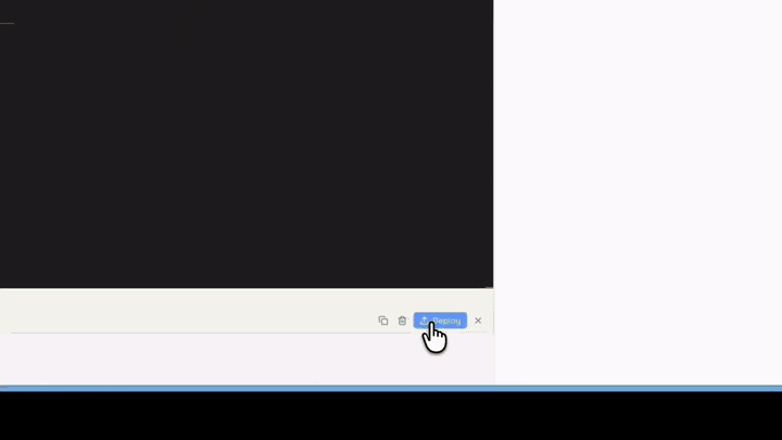 Deploying the project straight from the browser.
